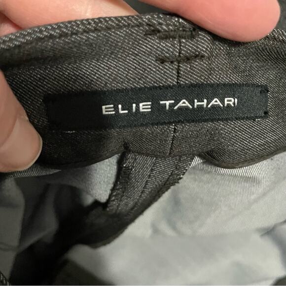 Elie Tahari Charcoal Grey Wide Leg Trouser Pants Womens 12 Dress Pants Wool - Picture 6 of 8